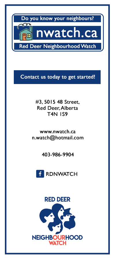 Red Deer Neighbourhood Watch Information (page 1)